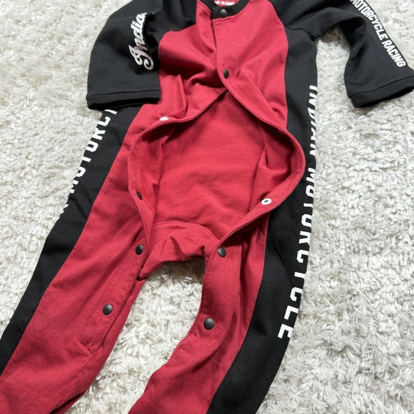 Indian Motorcycle Racing Sleepers Infant Bodysuit Set 6-12 Months Footed Pajamas - Picture 8 of 16